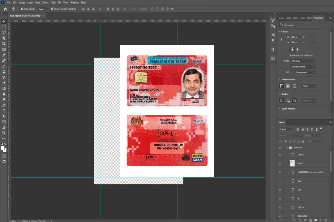 Carte de résident permanent de Malaisie template